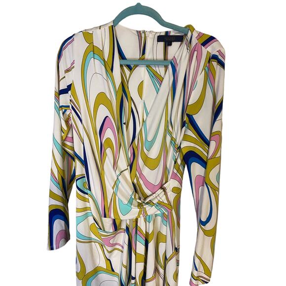 Rachel Rachel Roy Faux WrapDress Women’s Large Nola Swirl Print - Picture 3 of 8